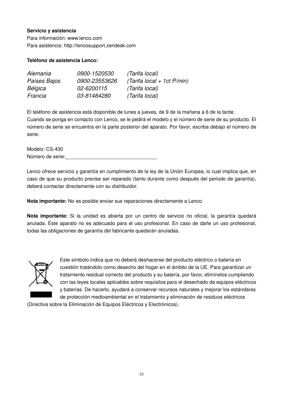 Lenco CS-430 BT User Manual | Page 56 / 71