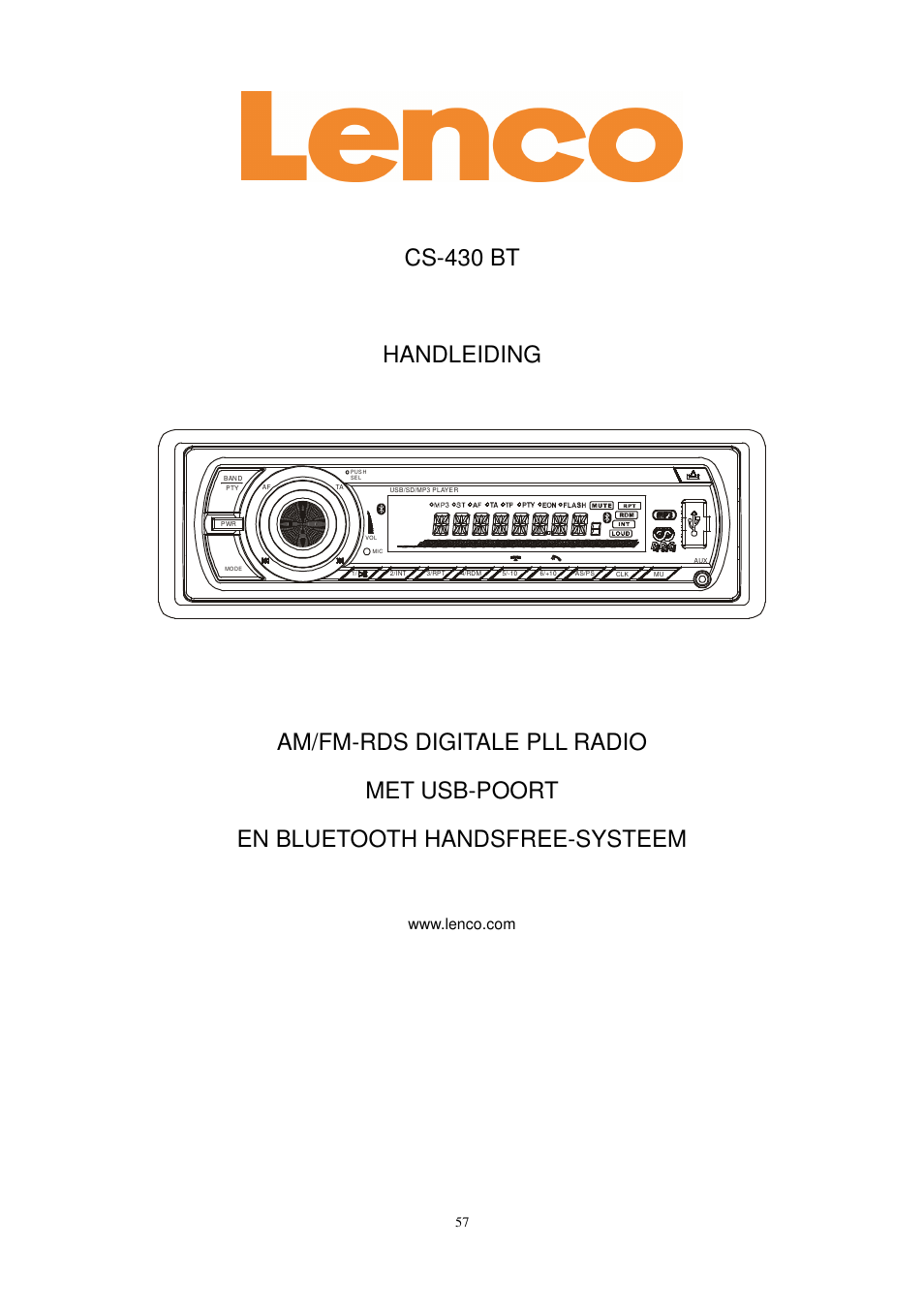 Cs-430 bt handleiding | Lenco CS-430 BT User Manual | Page 58 / 71