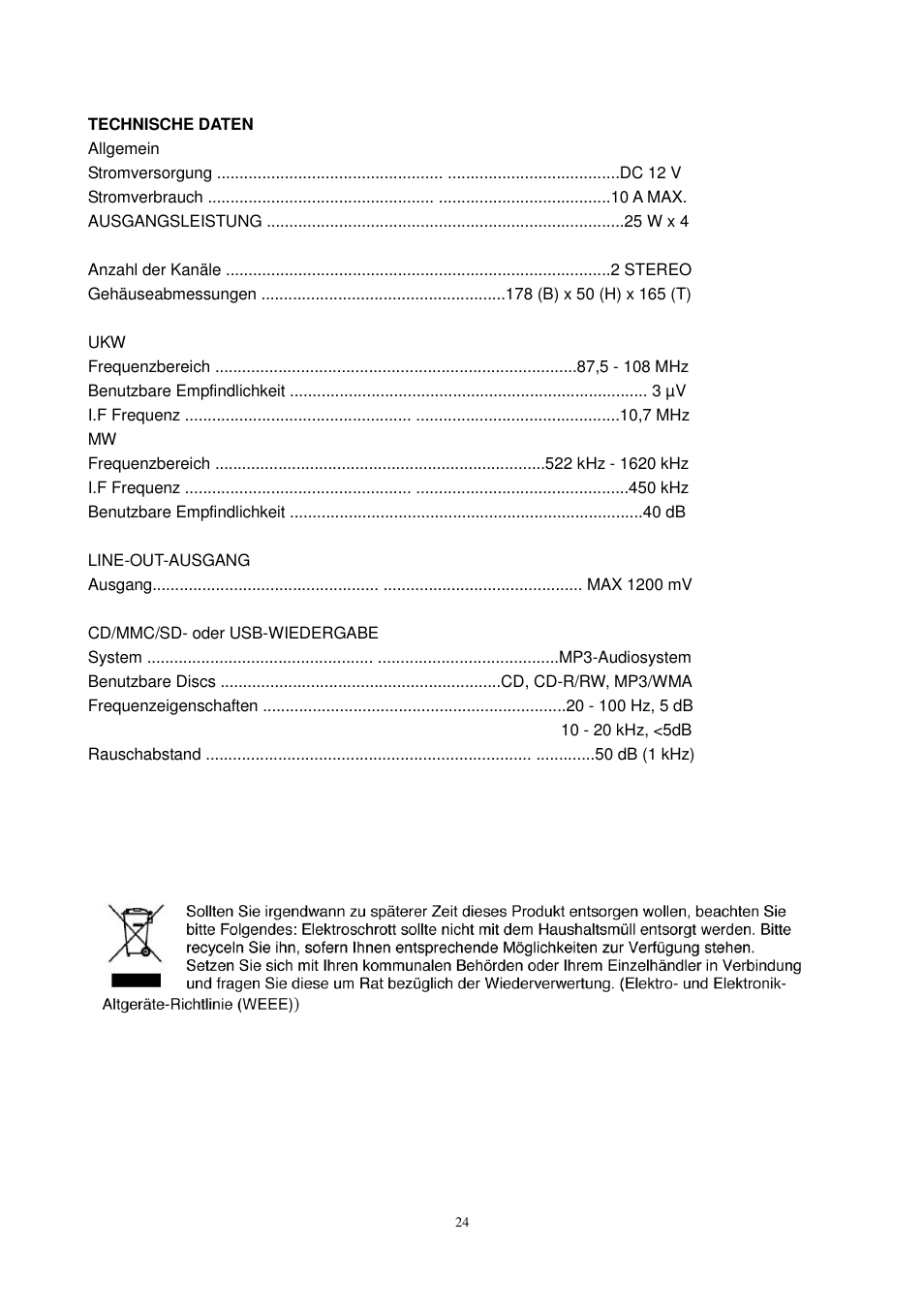 Lenco CS-450 CD User Manual | Page 25 / 62
