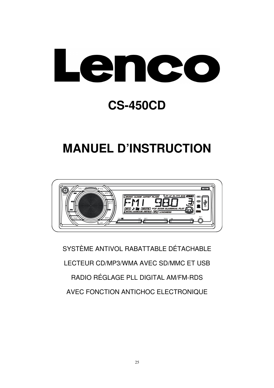 Cs-450cd manuel d’instruction | Lenco CS-450 CD User Manual | Page 26 / 62