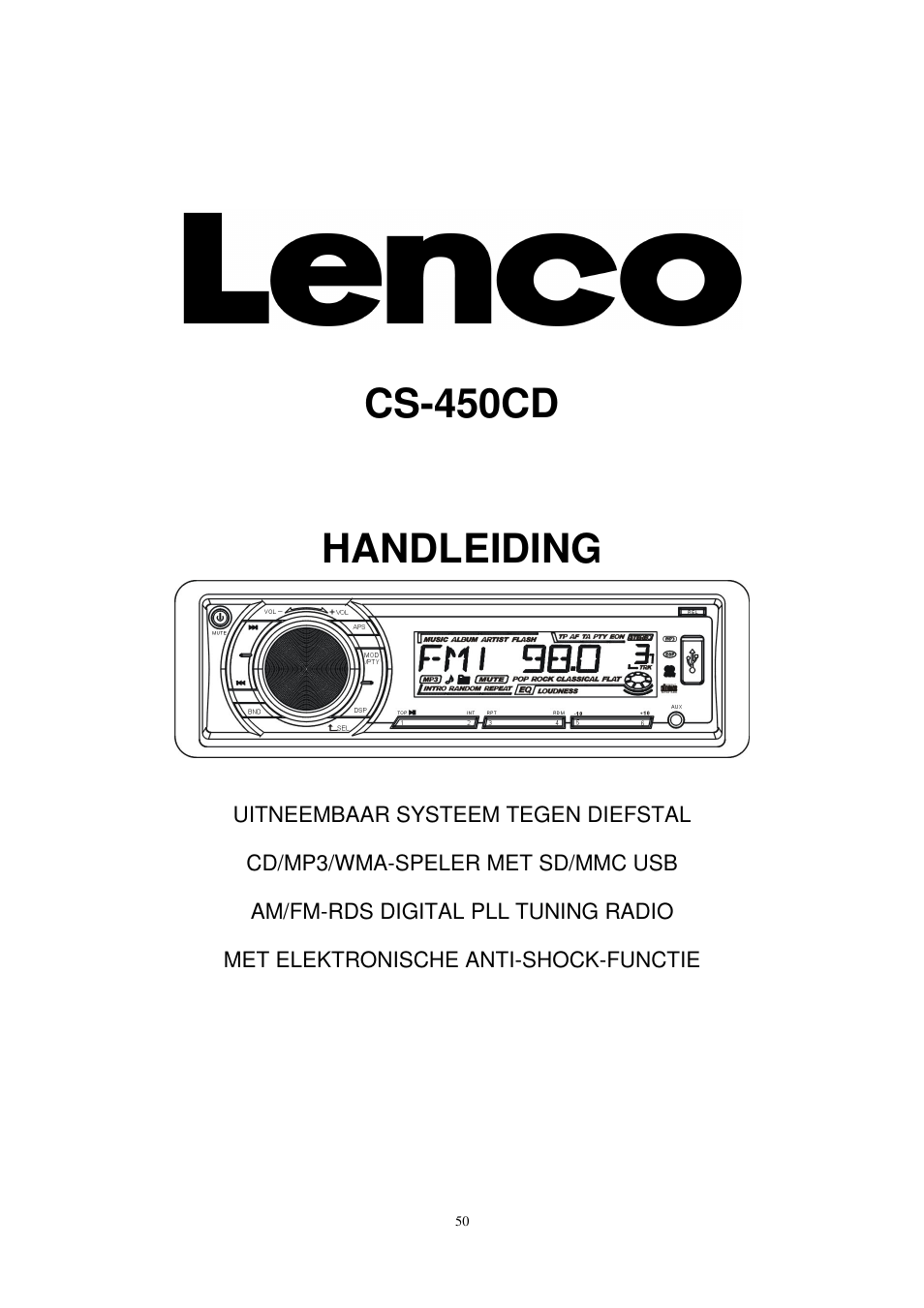 Cs-450cd handleiding | Lenco CS-450 CD User Manual | Page 51 / 62