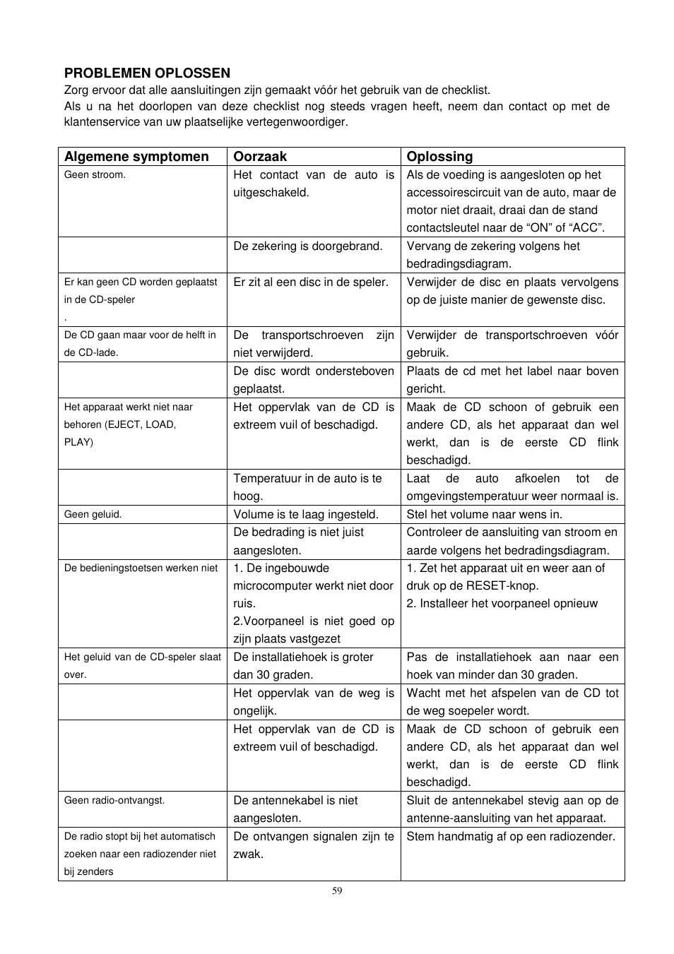 Lenco CS-450 CD User Manual | Page 60 / 62