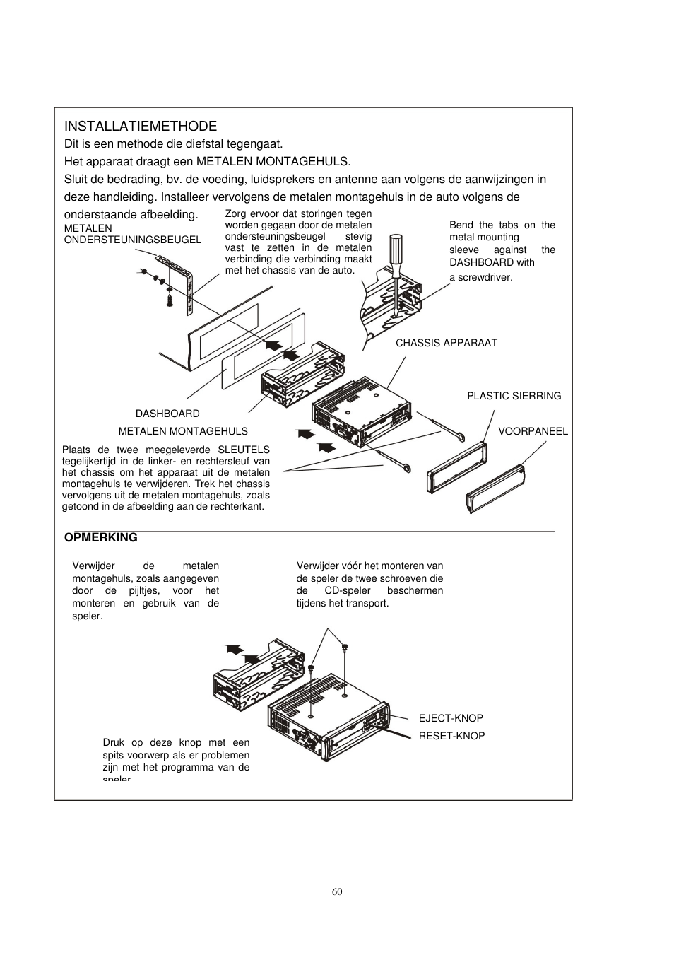 Installatiemethode | Lenco CS-450 CD User Manual | Page 61 / 62