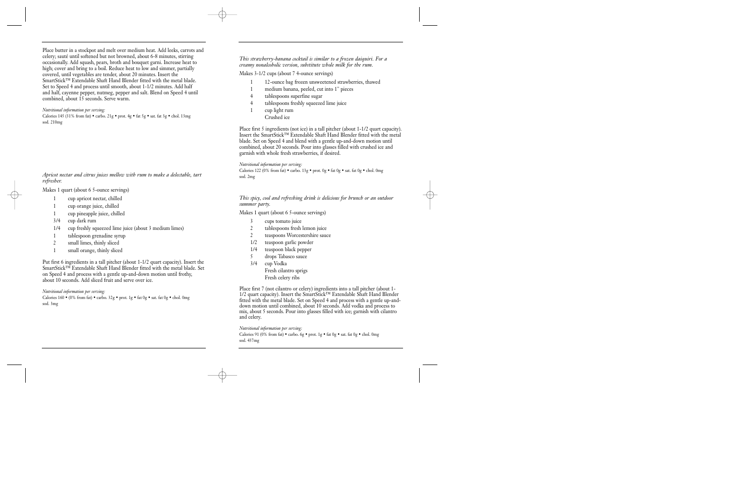 Beverages | Cuisinart CSB-55 User Manual | Page 13 / 15