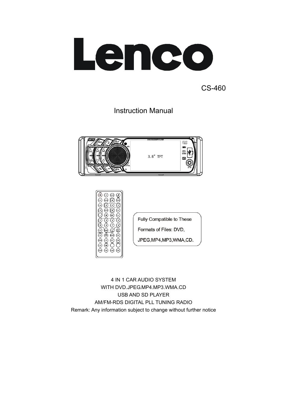 Lenco CS-460 User Manual | 129 pages