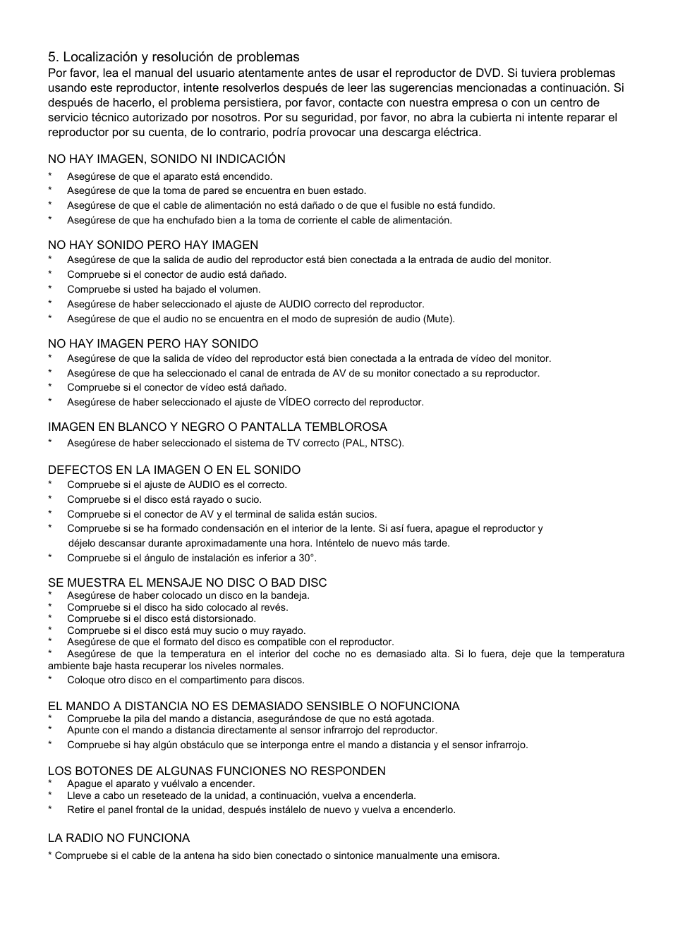 Localización y resolución de problemas | Lenco CS-460 User Manual | Page 103 / 129