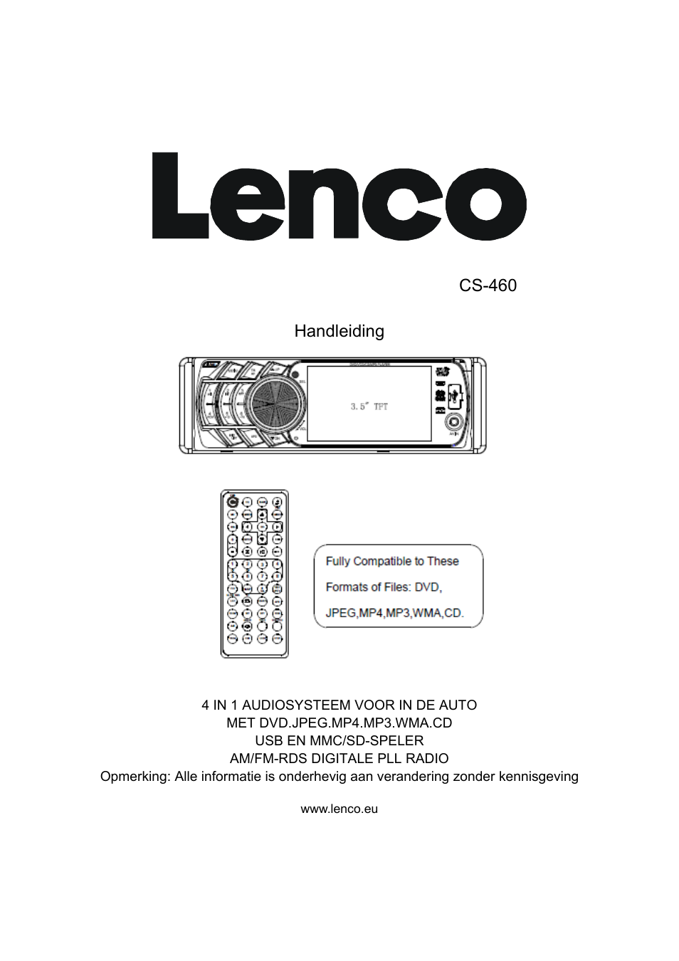 Cs-460, Handleiding | Lenco CS-460 User Manual | Page 105 / 129