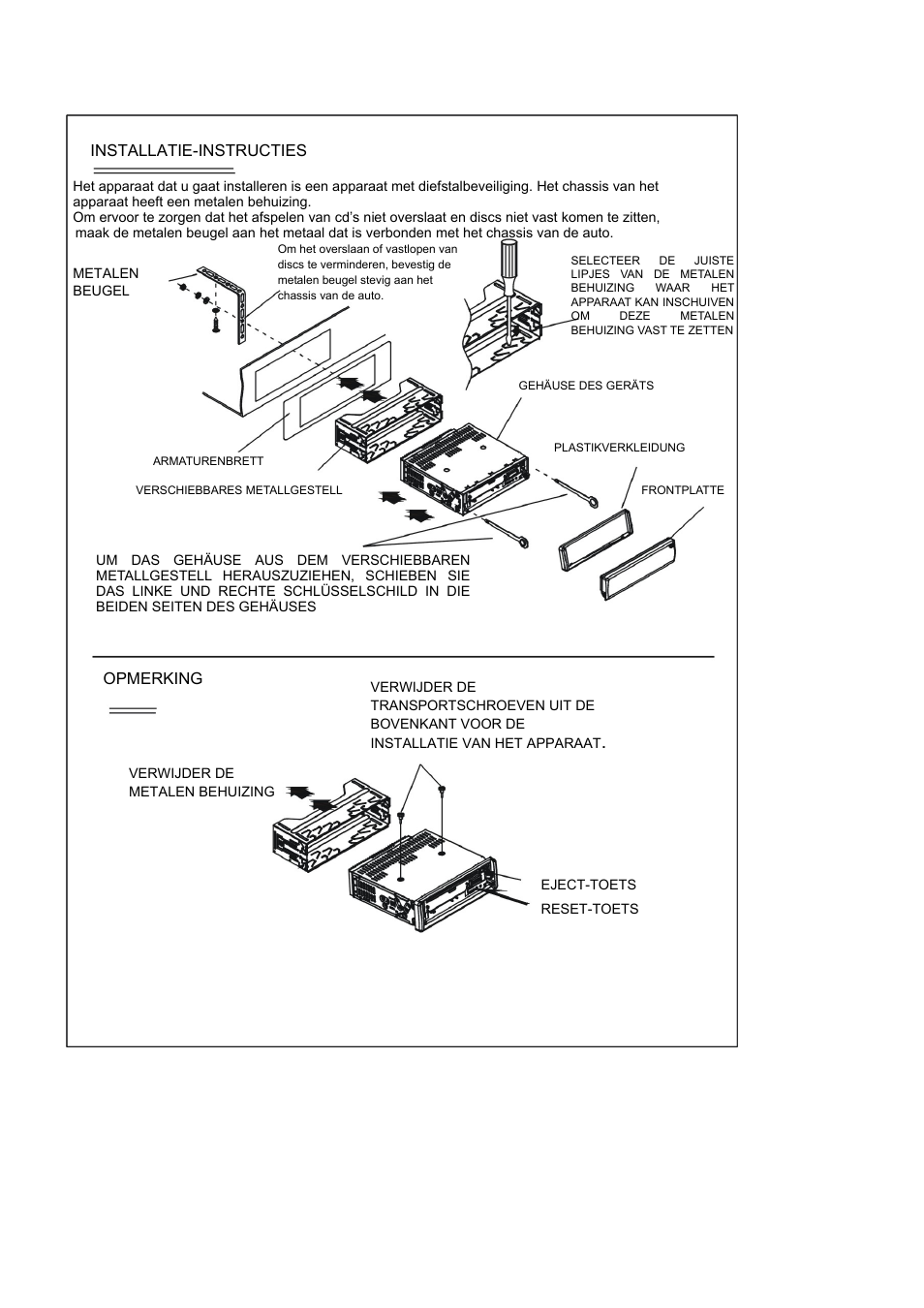 8 installatie van het apparaat | Lenco CS-460 User Manual | Page 112 / 129