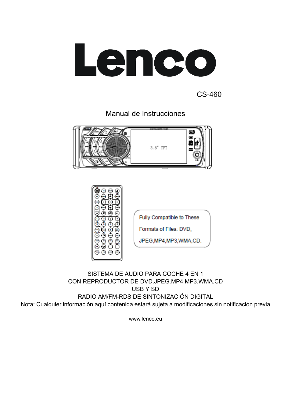 Cs-460, Manual de instrucciones | Lenco CS-460 User Manual | Page 79 / 129