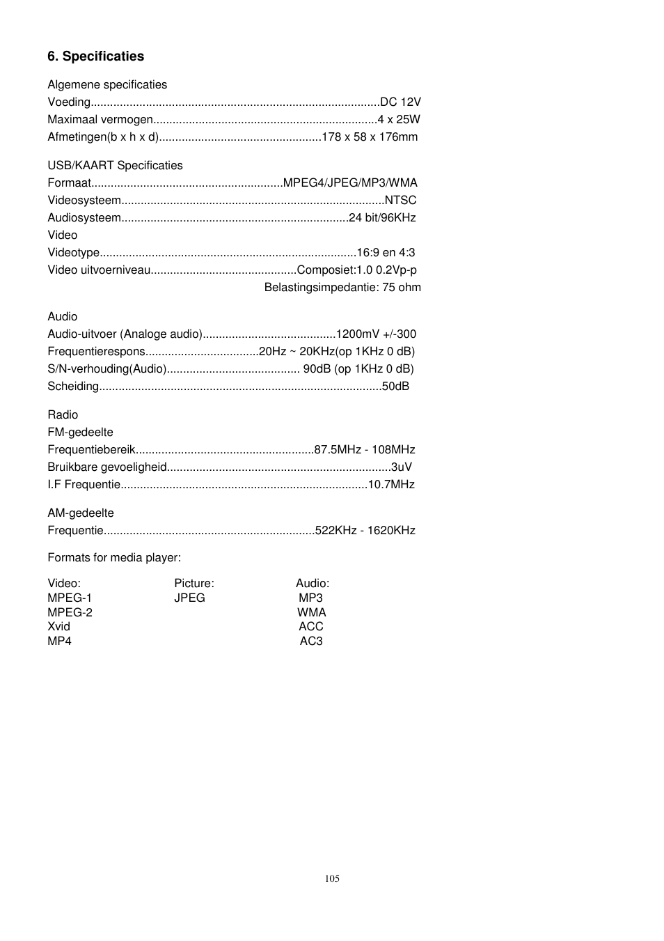 Lenco CS-472 User Manual | Page 106 / 108