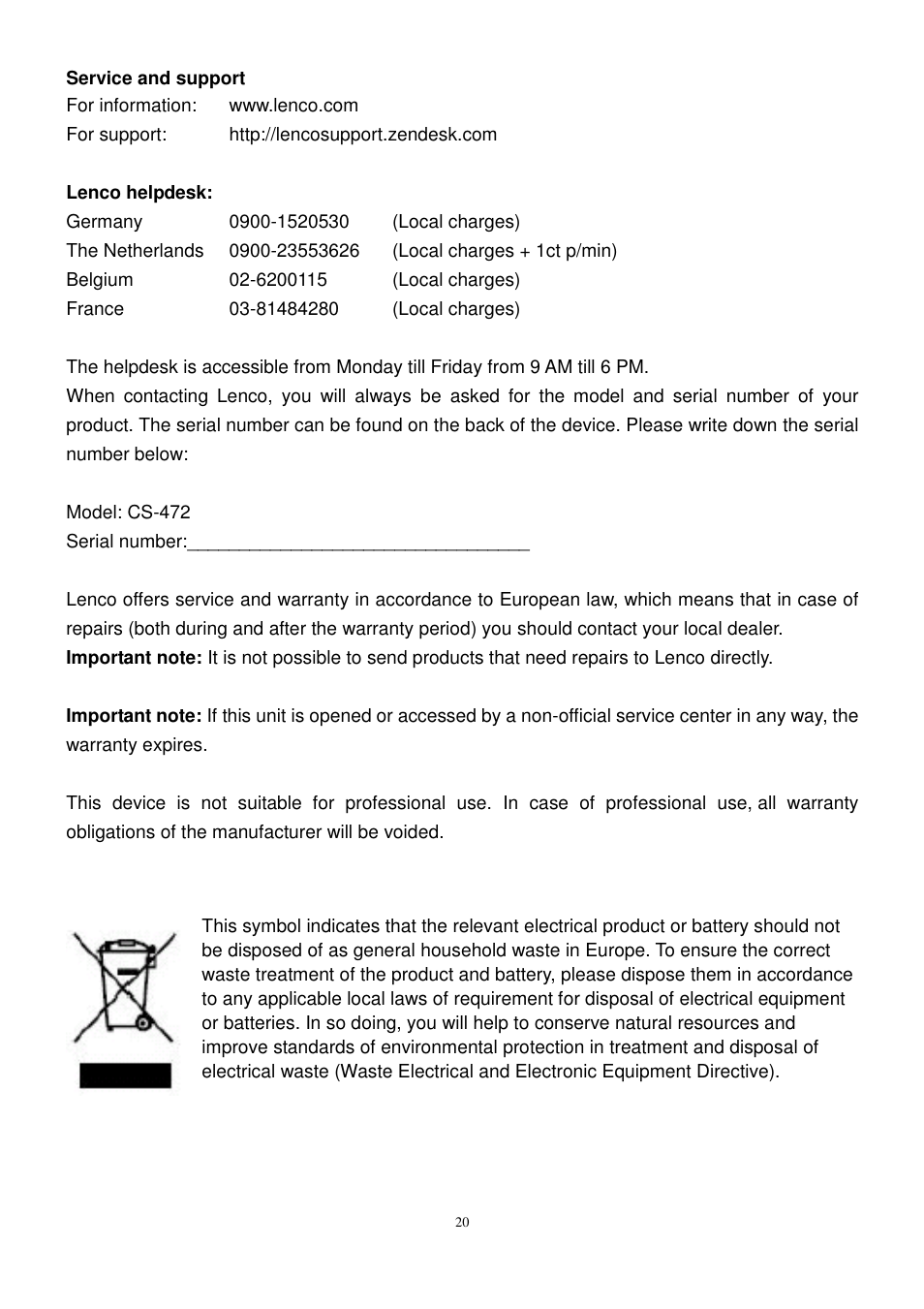 Lenco CS-472 User Manual | Page 21 / 108