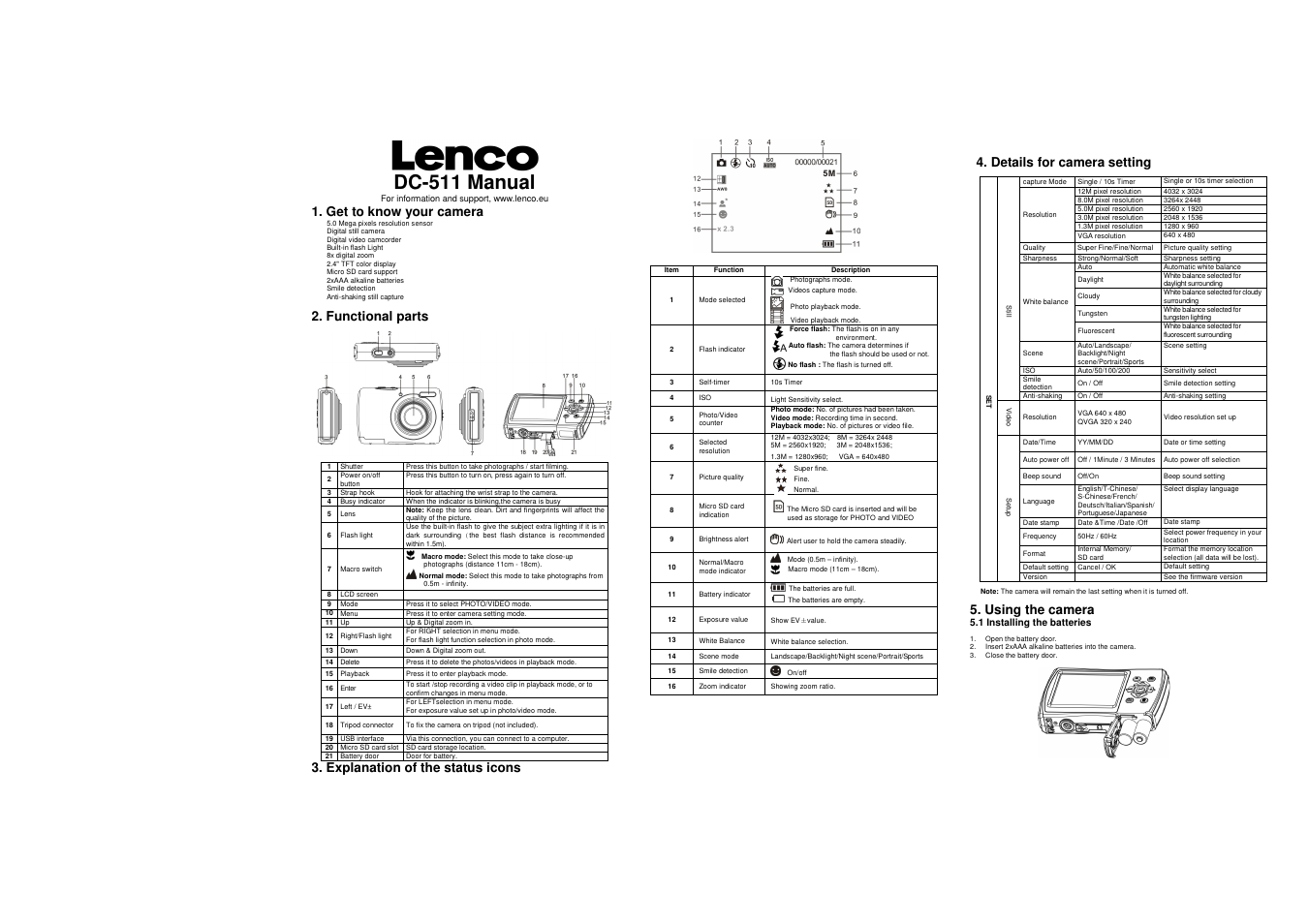 Lenco DC-511 User Manual | 2 pages