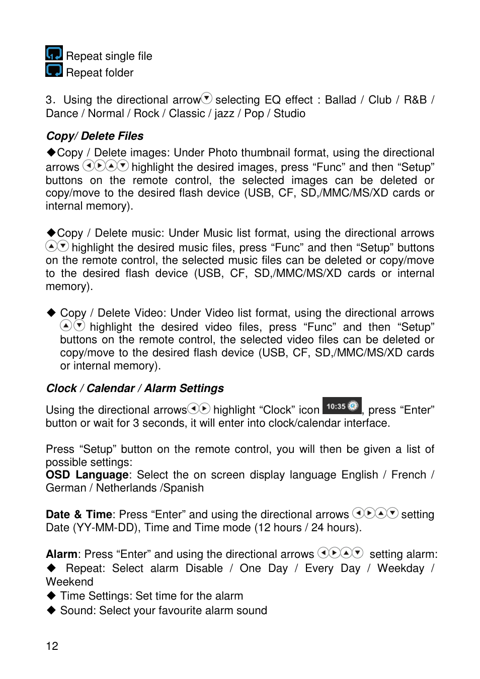 Lenco DF-1020 User Manual | Page 12 / 15