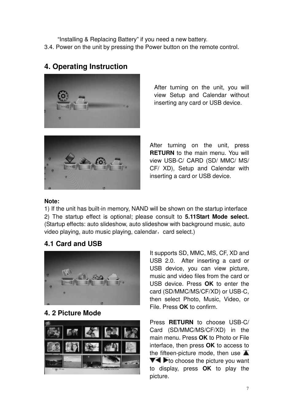 Operating instruction | Lenco DF-1200 User Manual | Page 7 / 13