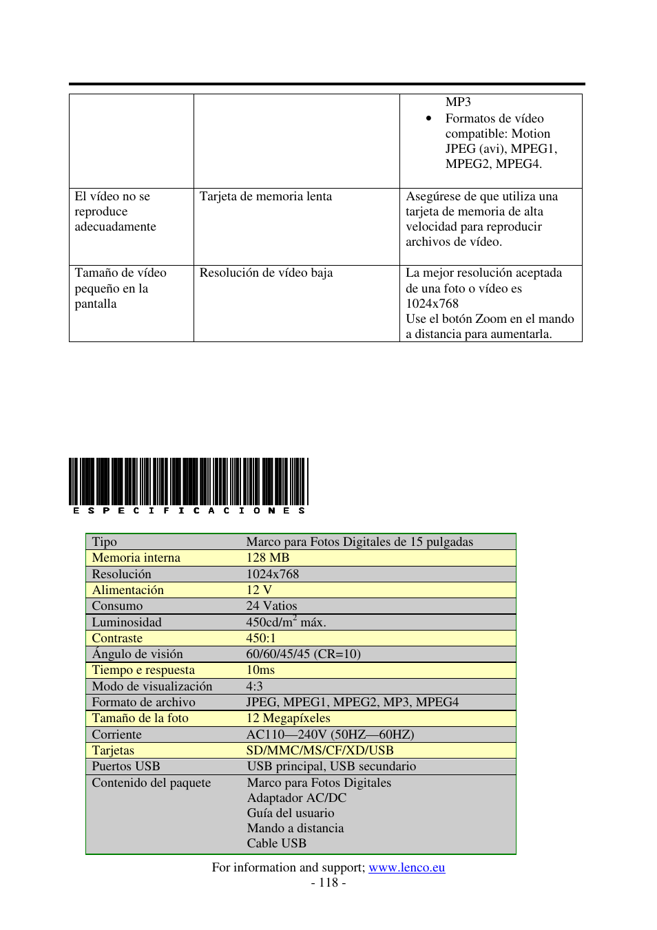 Lenco DF-1520 User Manual | Page 122 / 123