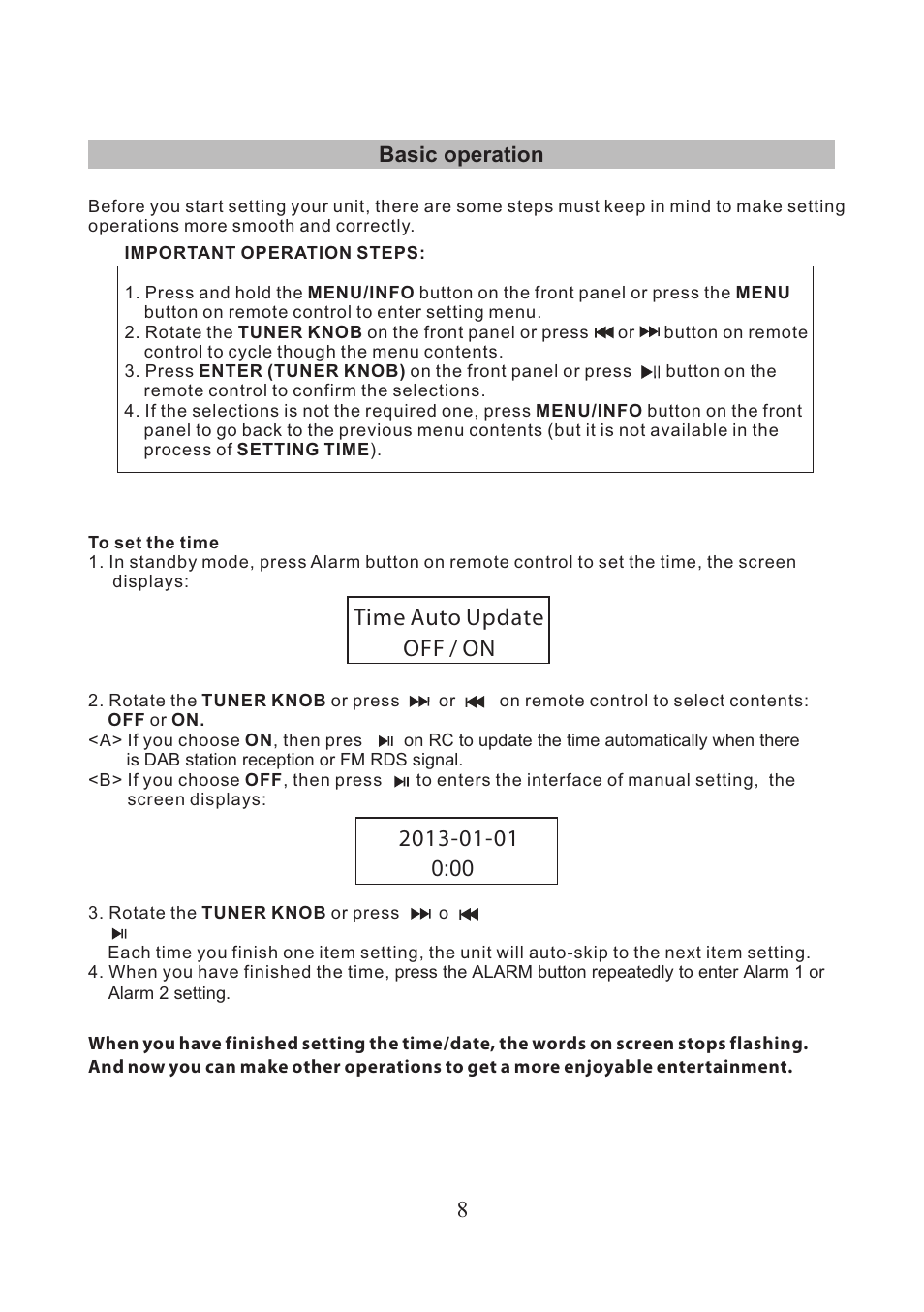 Time auto update | Lenco DR-05-BT User Manual | Page 9 / 91