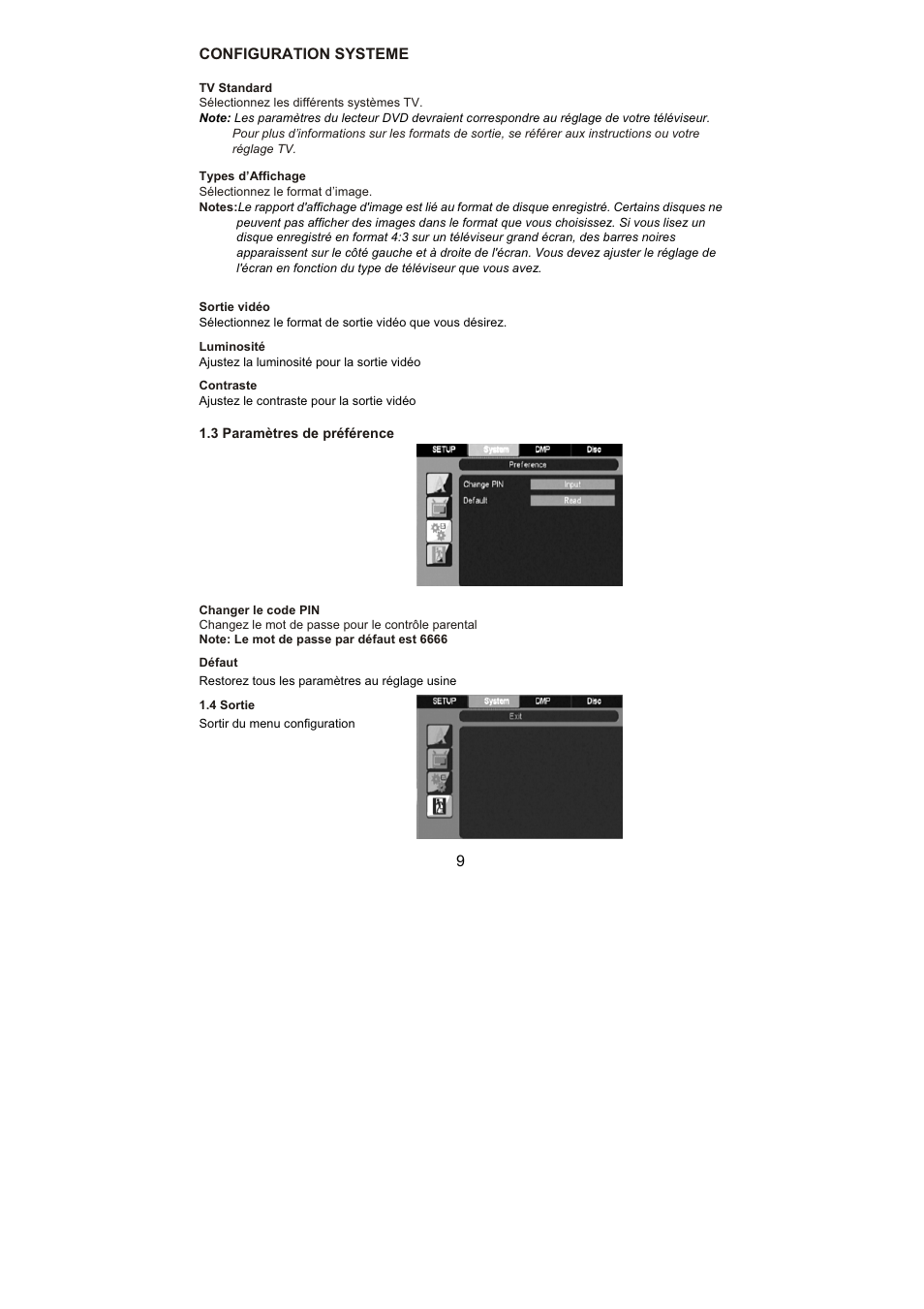 9configuration systeme | Lenco DVD-322 User Manual | Page 41 / 81