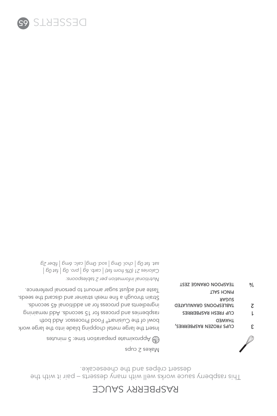 Desserts, Raspberry sauce | Cuisinart Elite DLC-XPN User Manual | Page 22 / 87