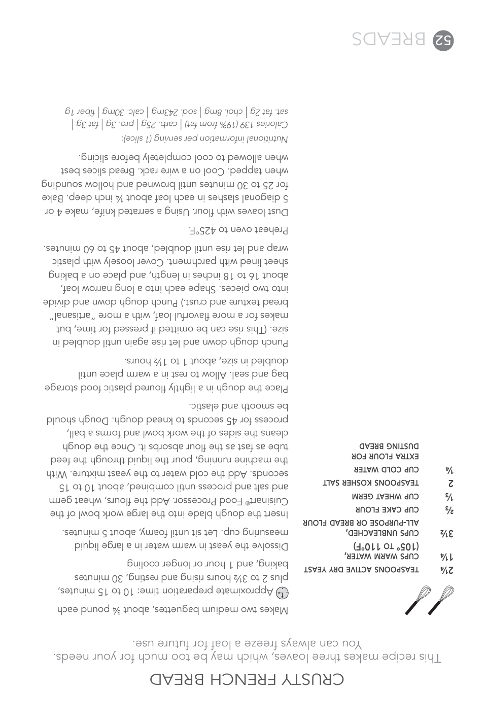 Breads, Crusty french bread | Cuisinart Elite DLC-XPN User Manual | Page 35 / 87