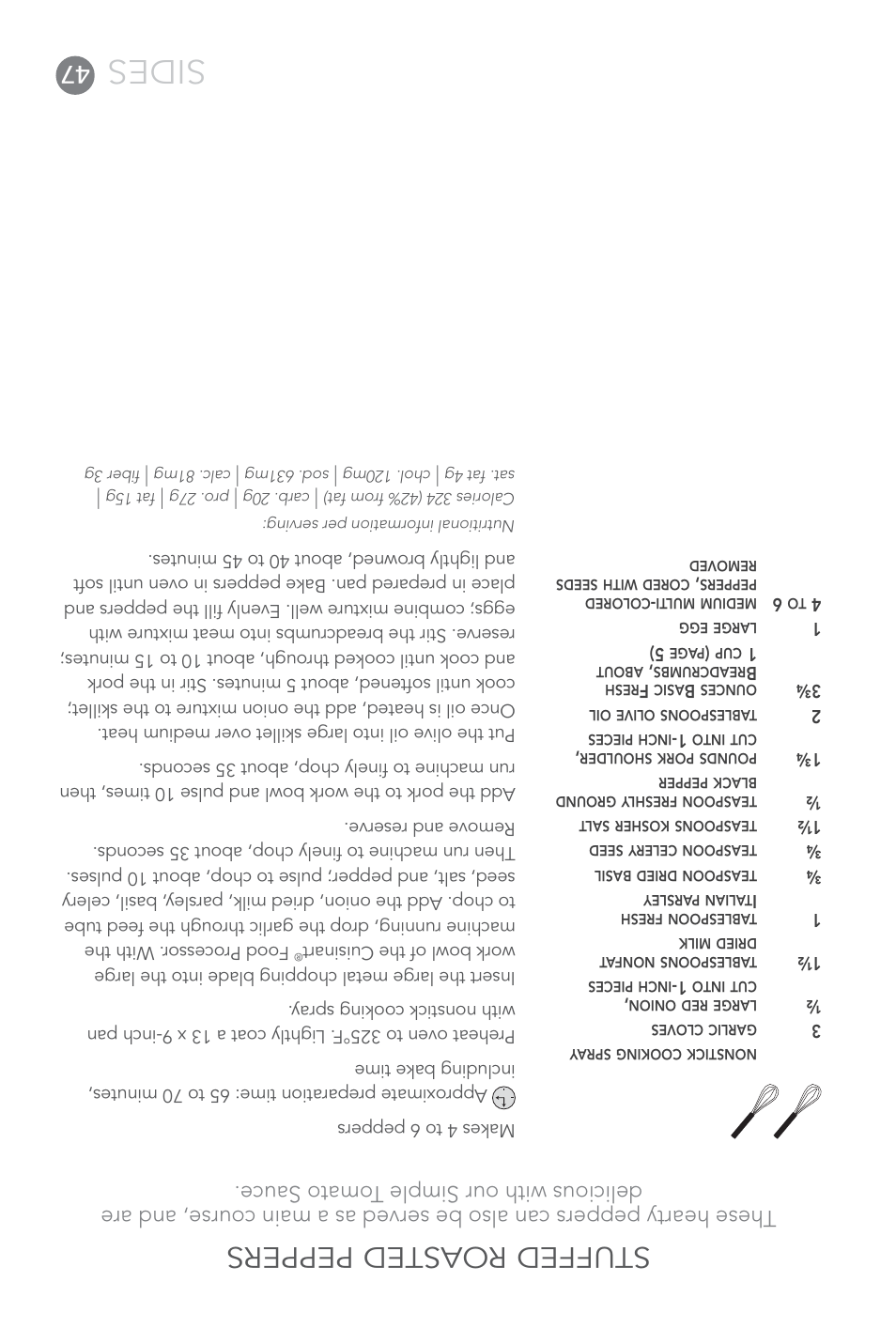 Sides, Stuffed roasted peppers | Cuisinart Elite DLC-XPN User Manual | Page 40 / 87