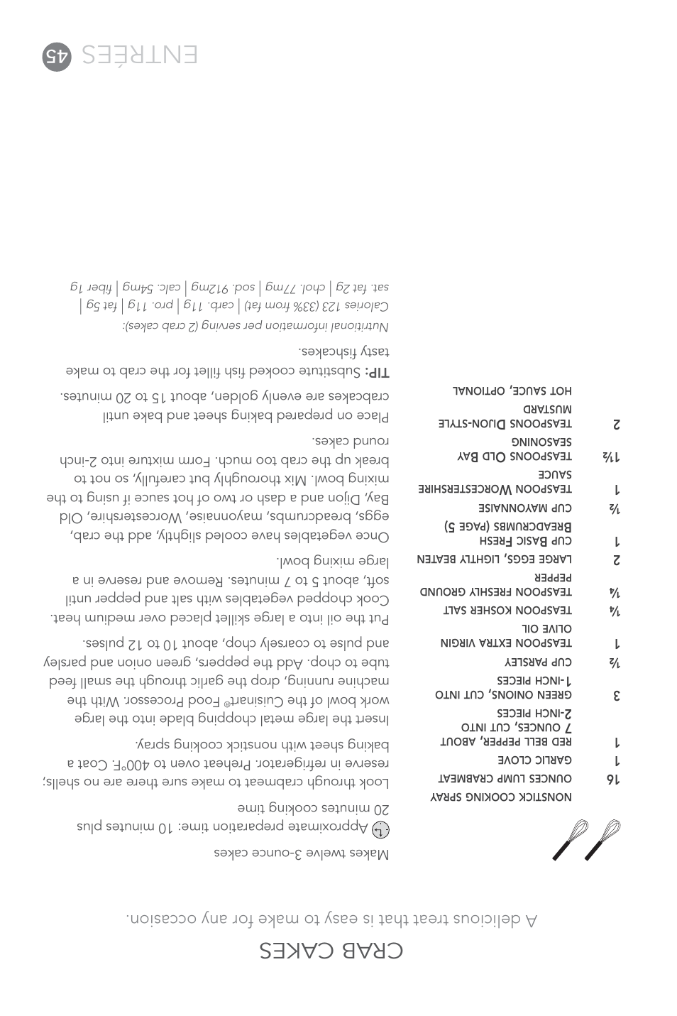 Entrées, Crab cakes | Cuisinart Elite DLC-XPN User Manual | Page 42 / 87