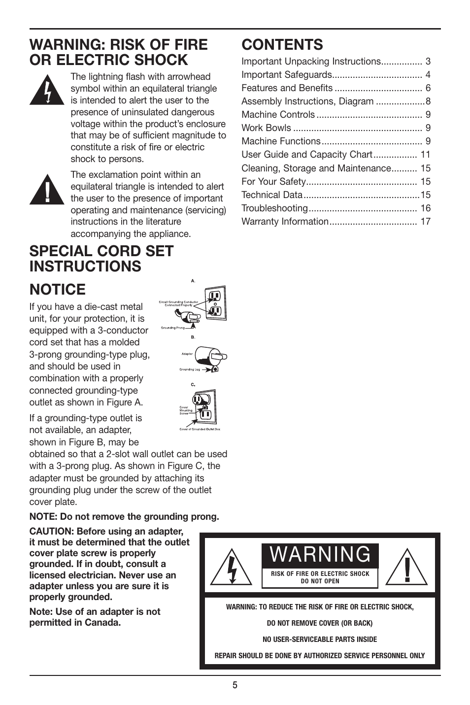 Cuisinart Elite DLC-XPN User Manual | Page 5 / 87