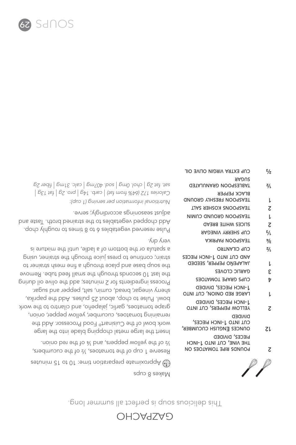 Soups, Gazpacho, This delicious soup is perfect all summer long | Cuisinart Elite DLC-XPN User Manual | Page 58 / 87