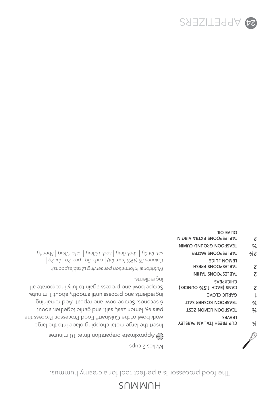 Appetizers, Hummus | Cuisinart Elite DLC-XPN User Manual | Page 63 / 87