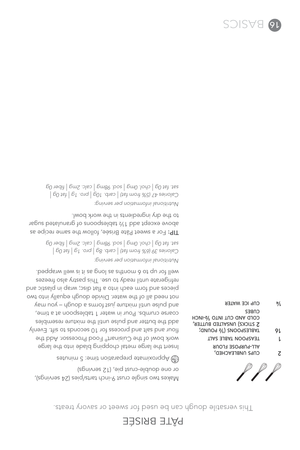 Basics, Pâ te brisée | Cuisinart Elite DLC-XPN User Manual | Page 71 / 87