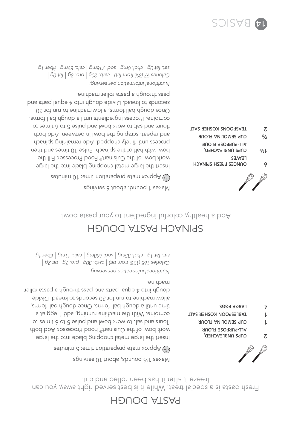Basics, Past a dough, Spinach past a dough | Cuisinart Elite DLC-XPN User Manual | Page 73 / 87
