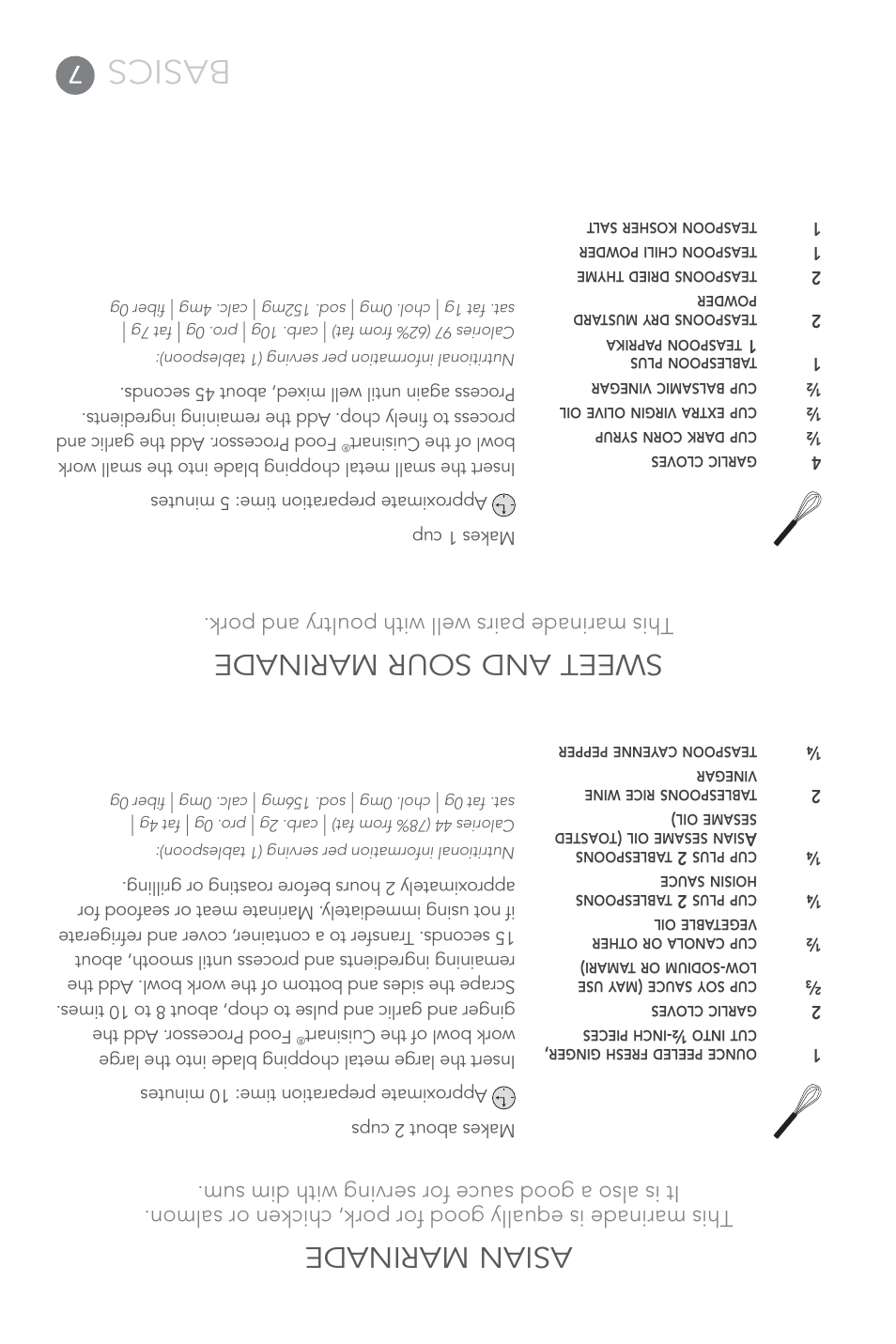 Basics, Asian marinade, Sweet and sour marinade | This marinade pairs well with poultry and pork | Cuisinart Elite DLC-XPN User Manual | Page 80 / 87