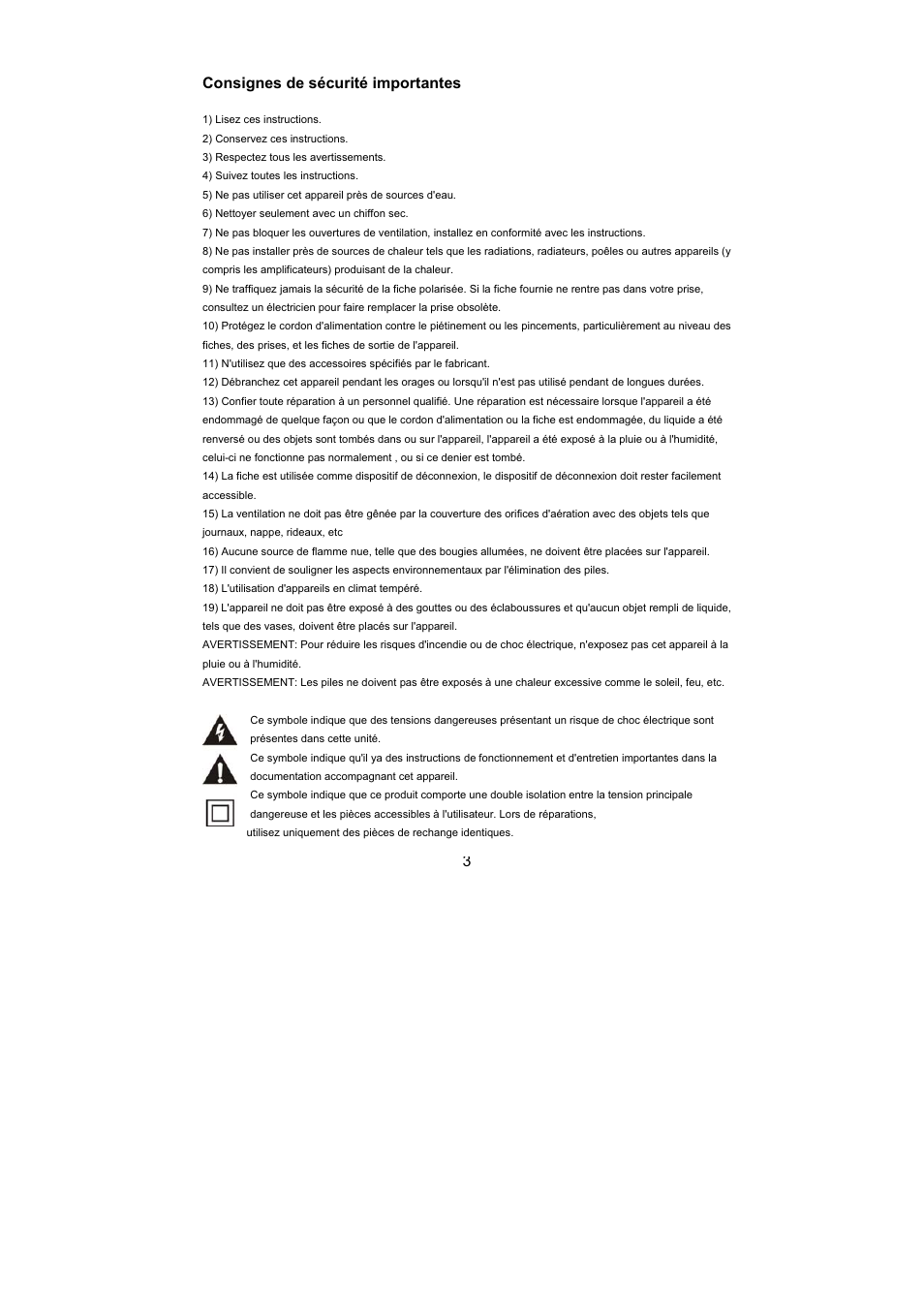 3consignes de sécurité importantes | Lenco DVD-432 User Manual | Page 31 / 70