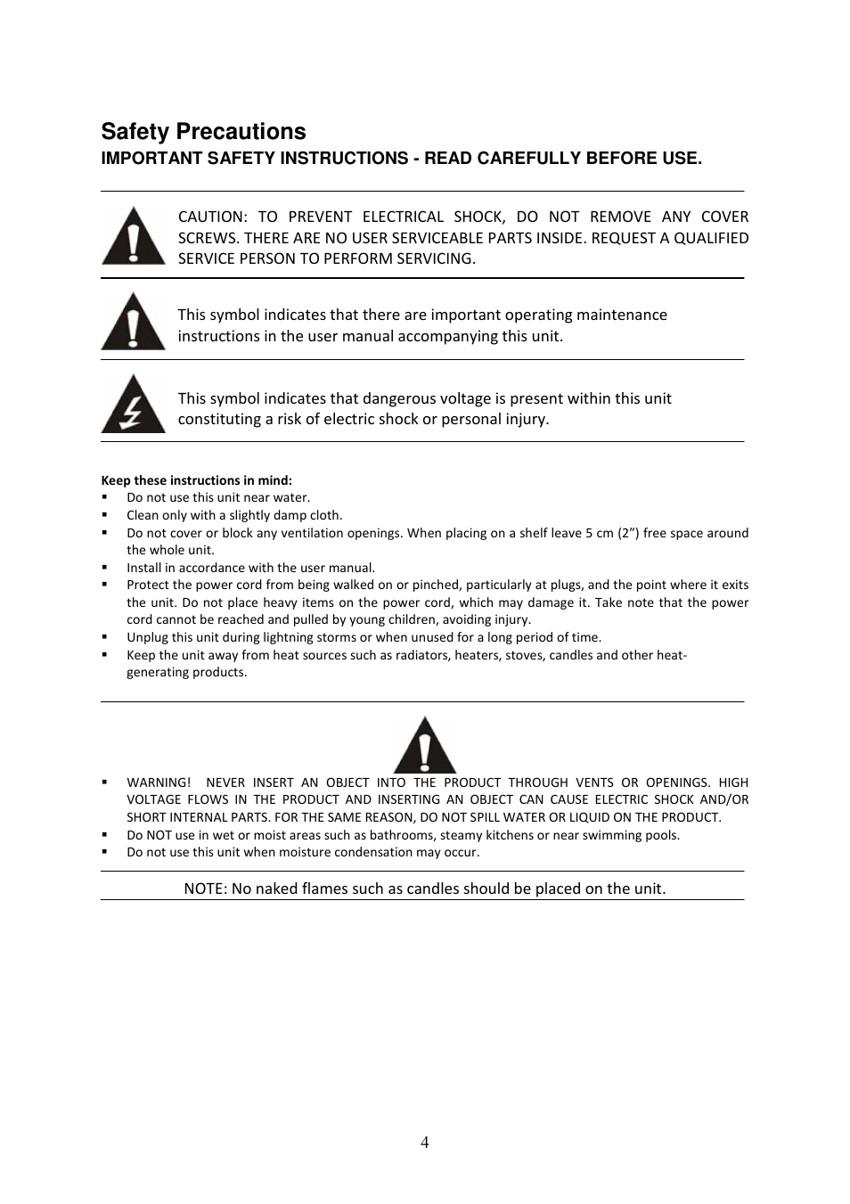 Safety precautions | Lenco DVD-519 H User Manual | Page 4 / 33