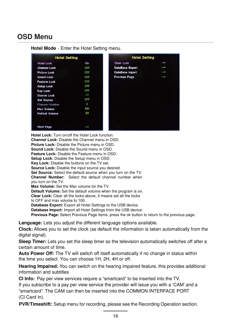 Osd menu | Lenco DVL-1955 User Manual | Page 18 / 36