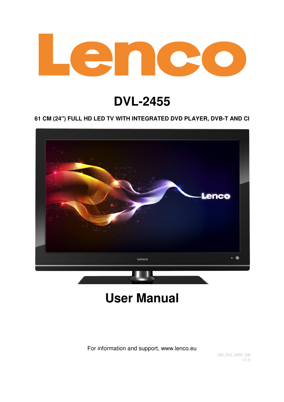 Lenco DVL-2455 User Manual | 18 pages