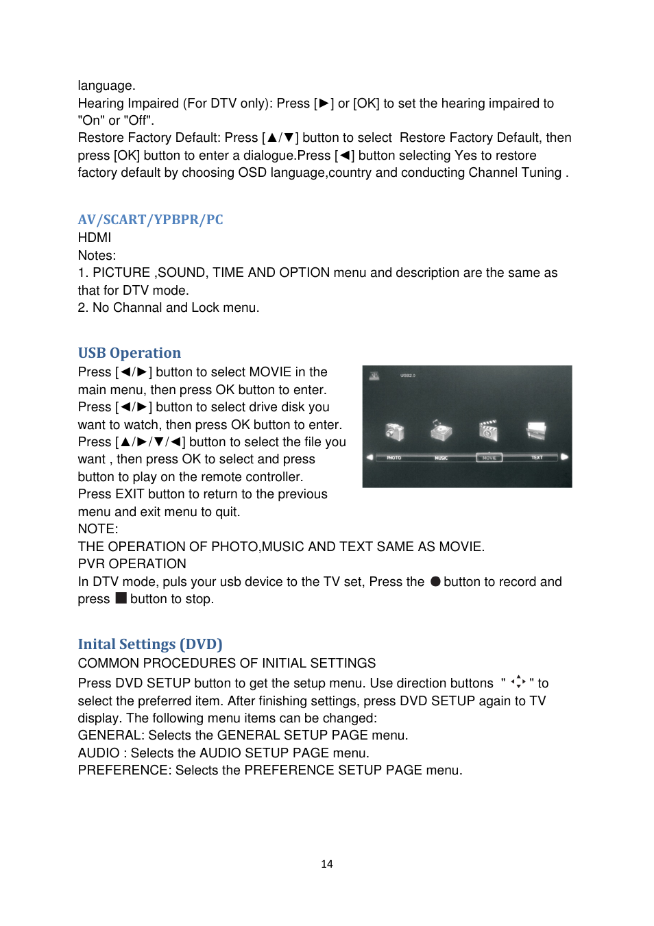 Lenco DVL-2455 User Manual | Page 14 / 18