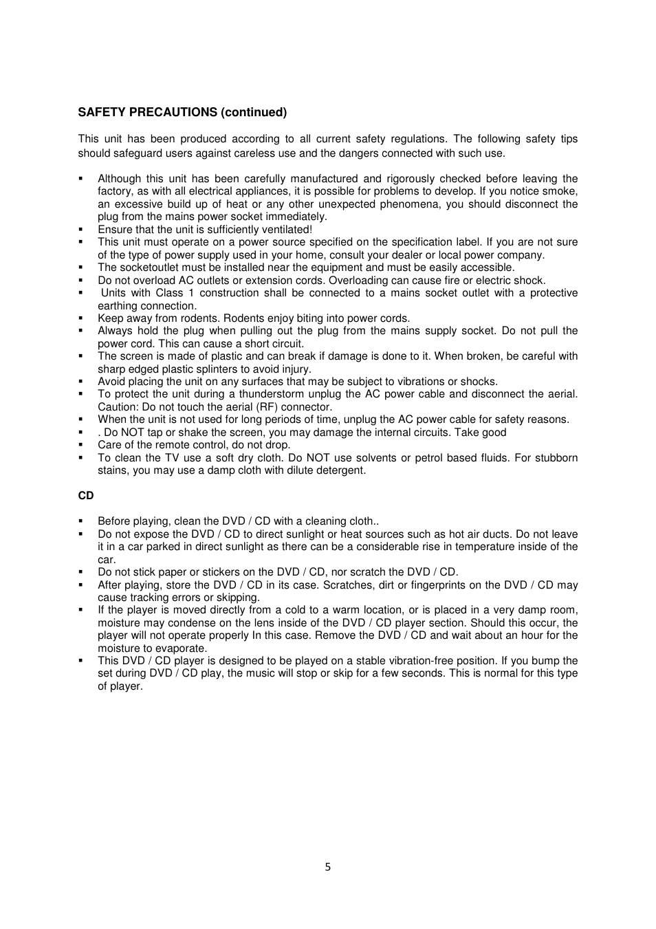 Lenco DVL-2455 User Manual | Page 5 / 18