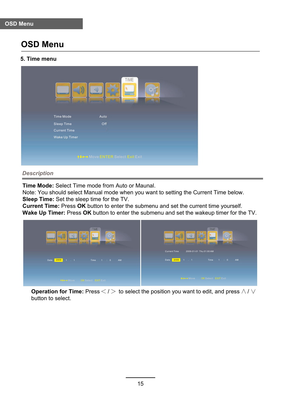 Osd menu | Lenco DVL-2483 User Manual | Page 18 / 28