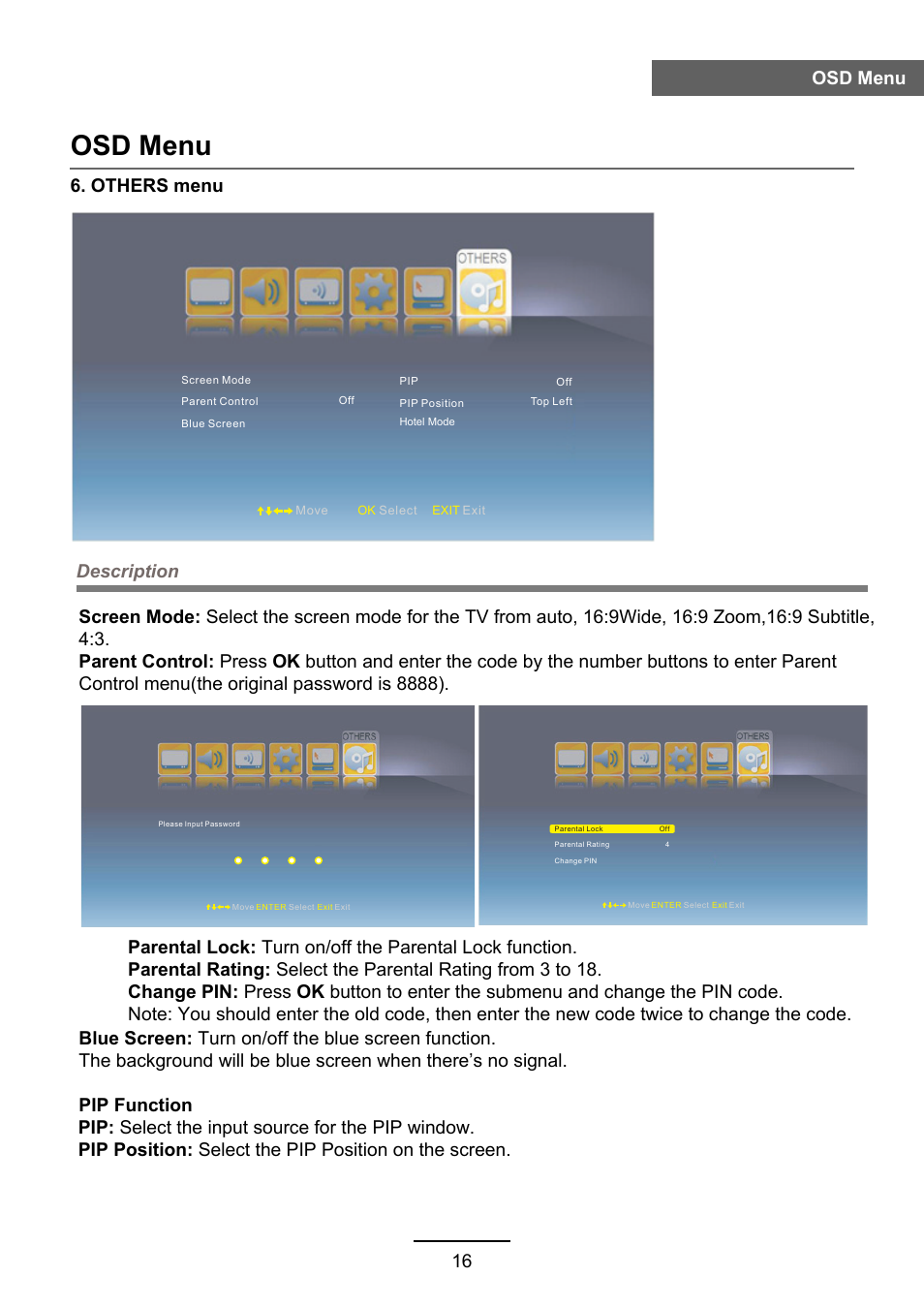 Osd menu | Lenco DVL-2483 User Manual | Page 19 / 28