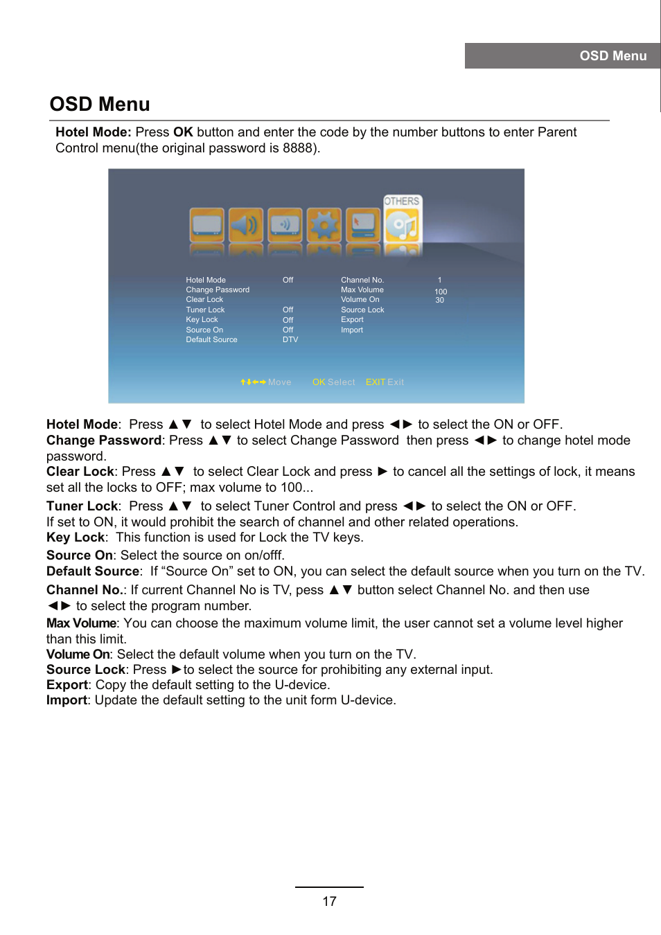 Osd menu | Lenco DVL-2483 User Manual | Page 20 / 28