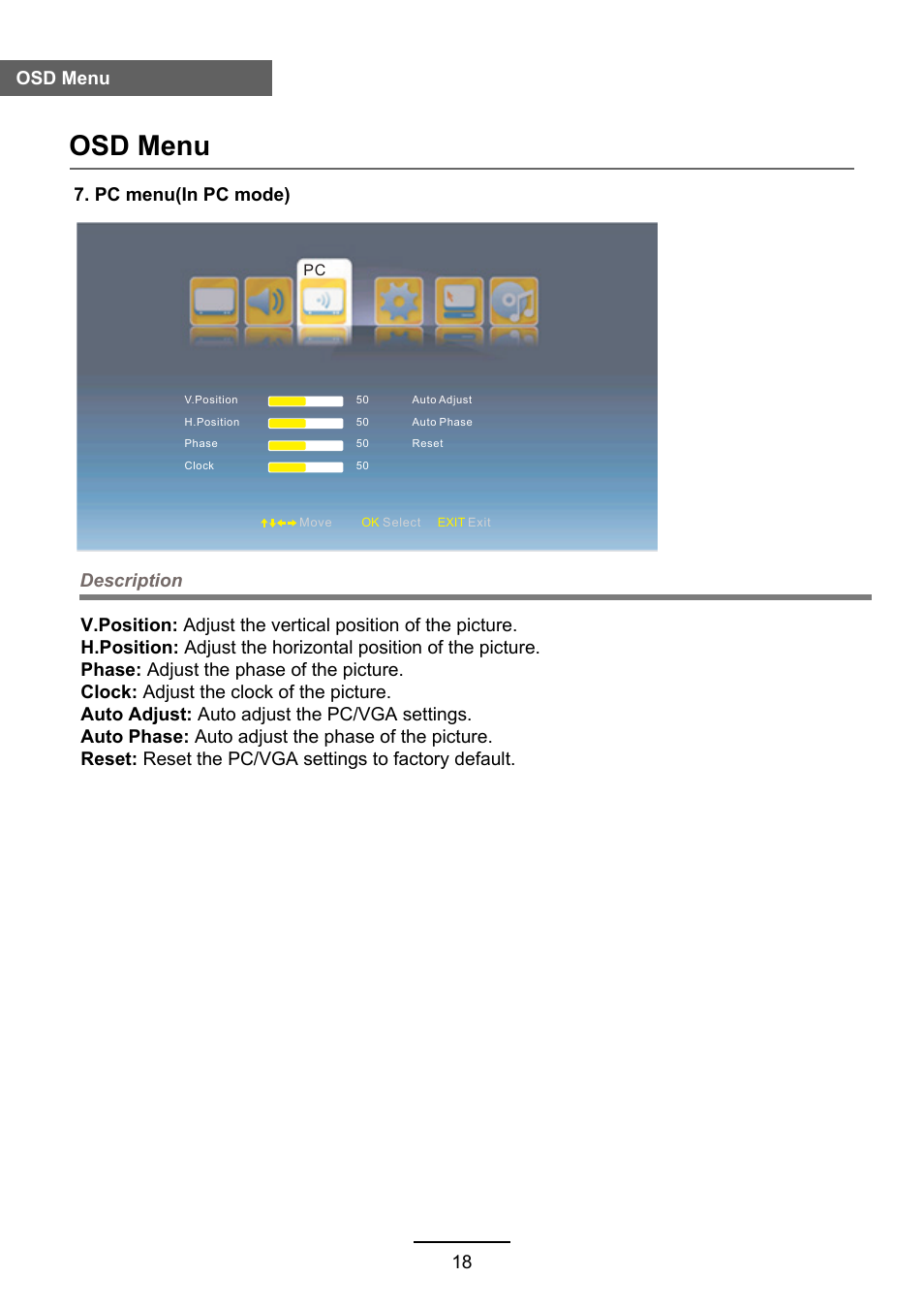 Osd menu | Lenco DVL-2483 User Manual | Page 21 / 28