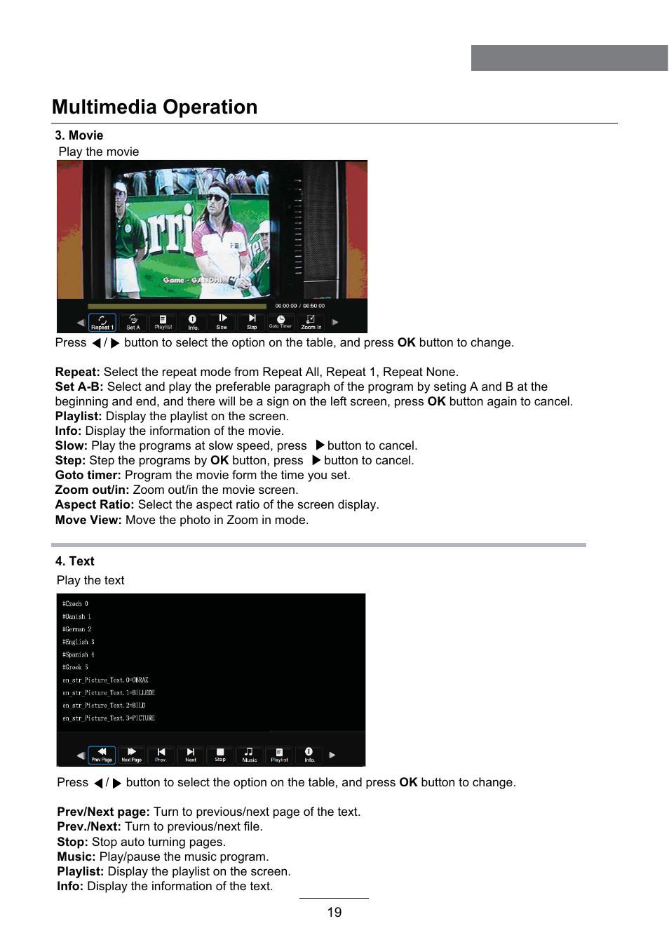 Multimedia operation | Lenco DVL-2493 User Manual | Page 21 / 36