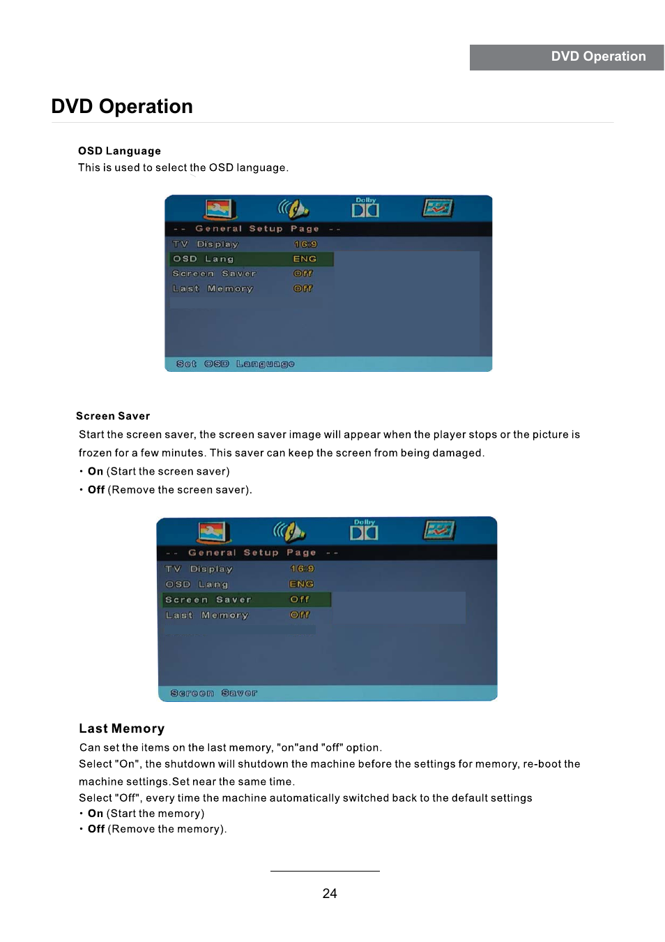 Dvd operation | Lenco DVL-2493 User Manual | Page 26 / 36