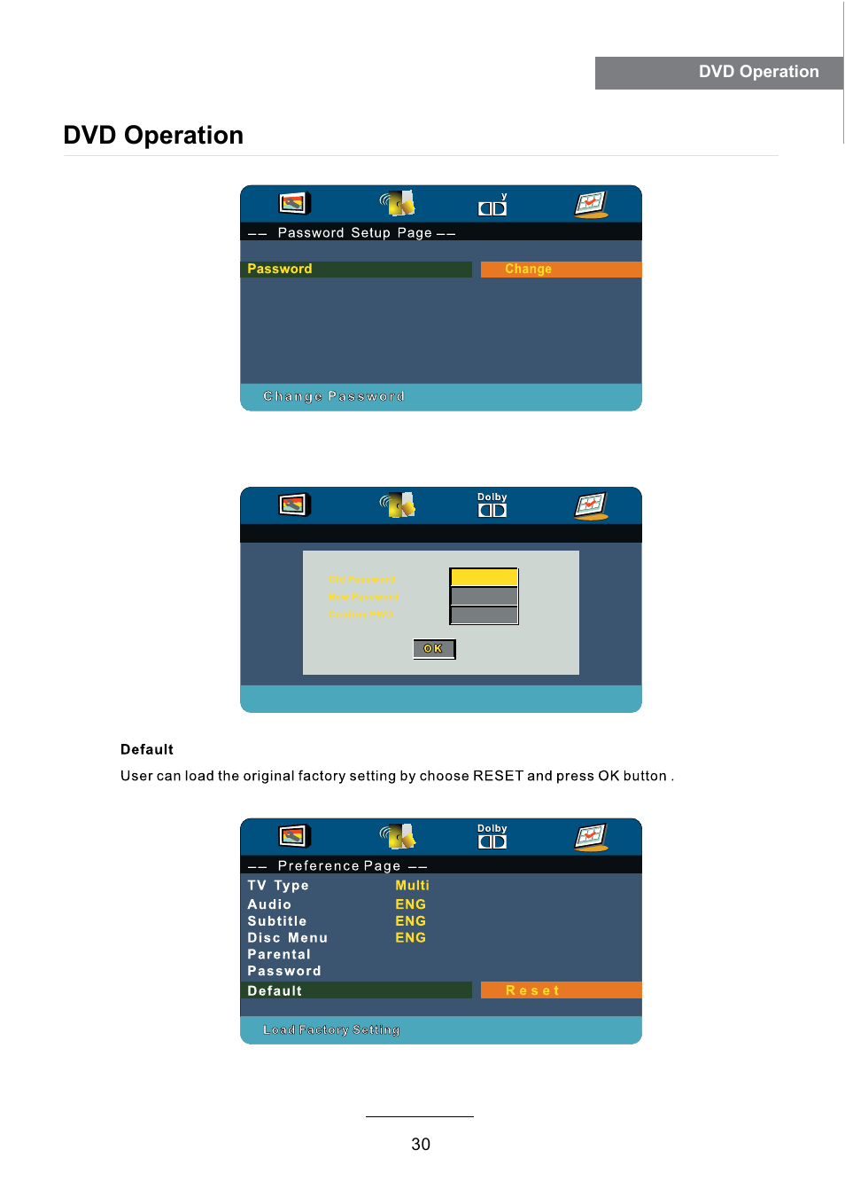 Dvd operation | Lenco DVL-2493 User Manual | Page 32 / 36