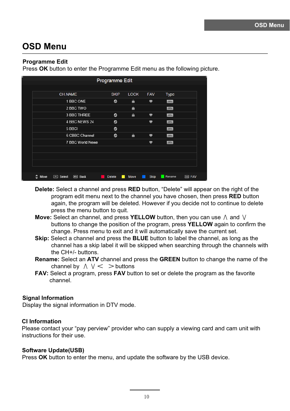 Osd menu | Lenco DVL-2690 User Manual | Page 13 / 38