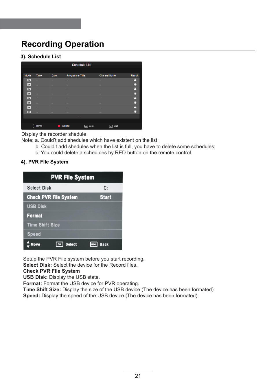 Recording operation | Lenco DVL-2690 User Manual | Page 24 / 38