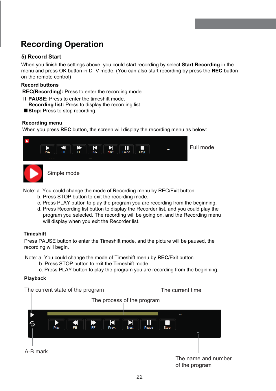 Recording operation | Lenco DVL-2690 User Manual | Page 25 / 38