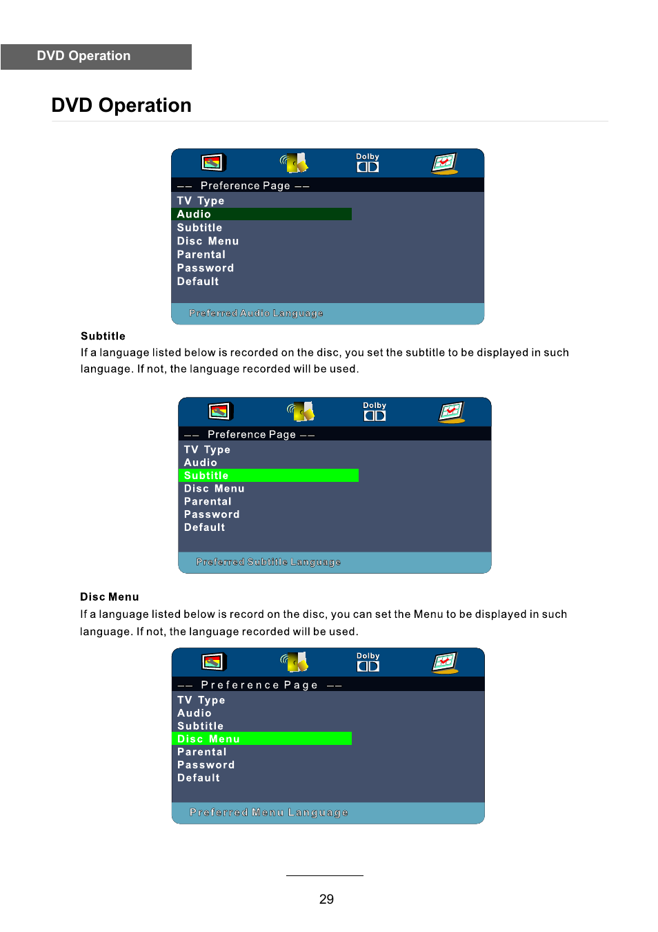 Dvd operation | Lenco DVL-2690 User Manual | Page 32 / 38