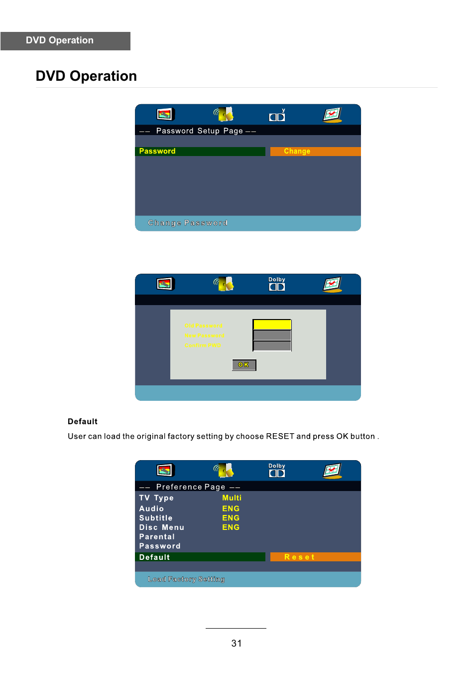 Dvd operation | Lenco DVL-2690 User Manual | Page 34 / 38