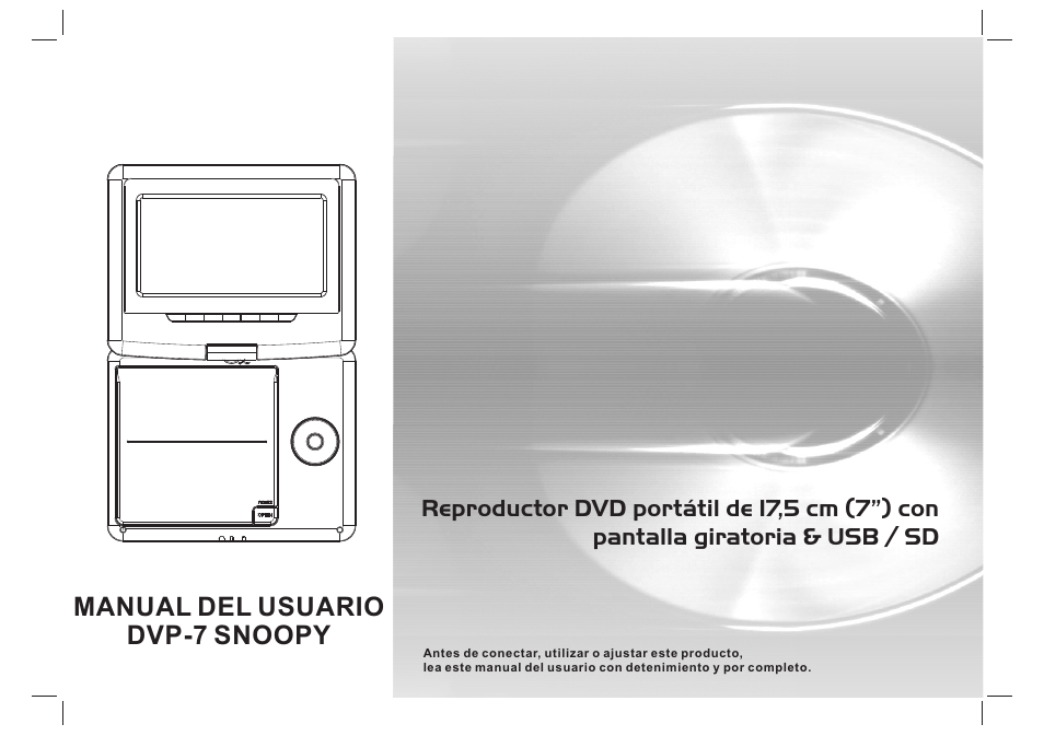 Manual del usuario, Dvp-7 snoopy | Lenco DVP-7 Snoopy Commics User Manual | Page 13 / 60